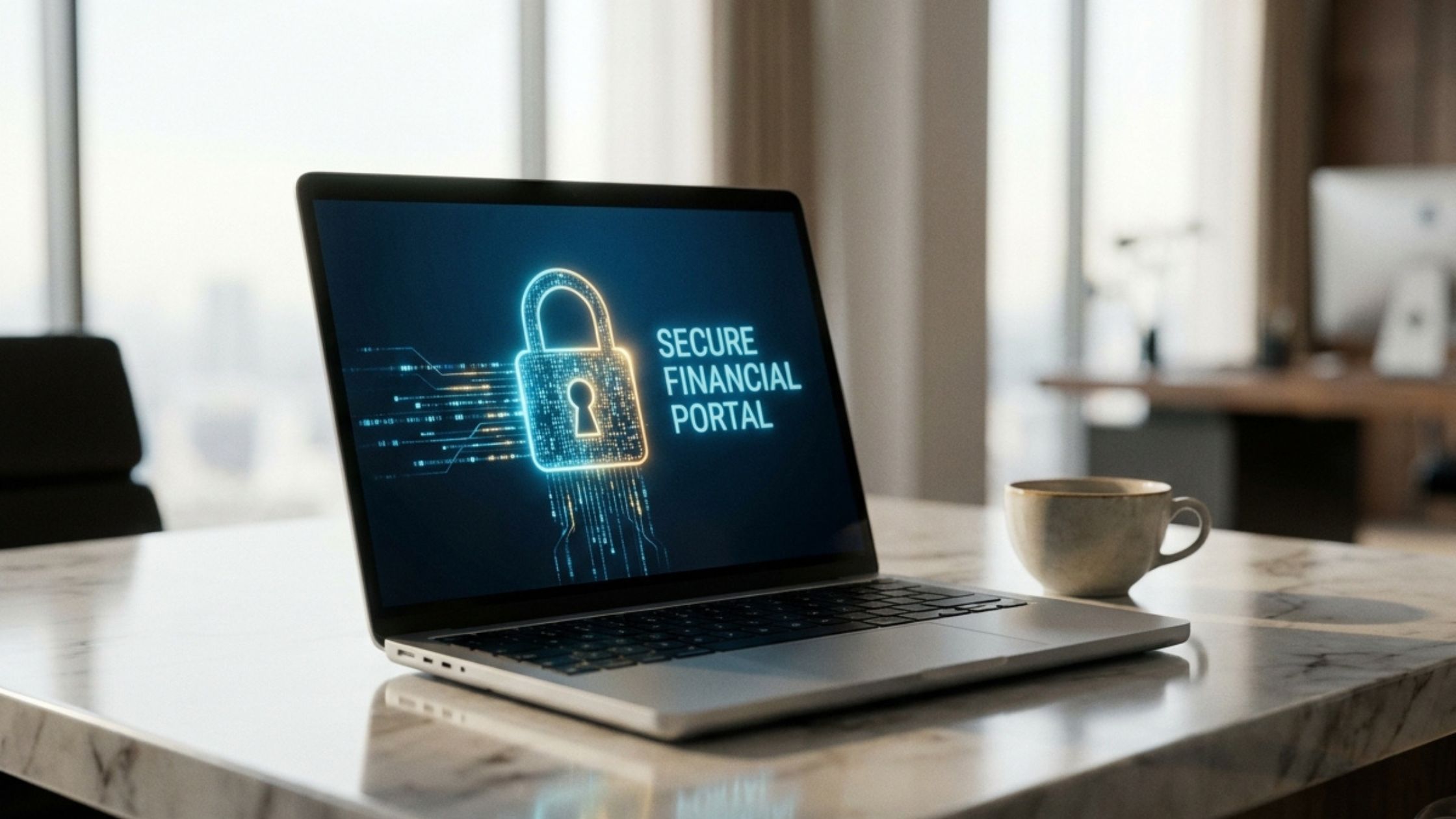 Secure Quantum AI registration and login interface on a modern laptop.