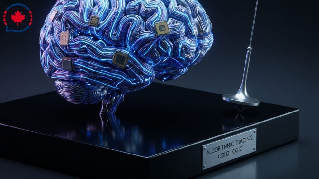 An artificial intelligence brain representing the removal of emotional trading and panic selling.