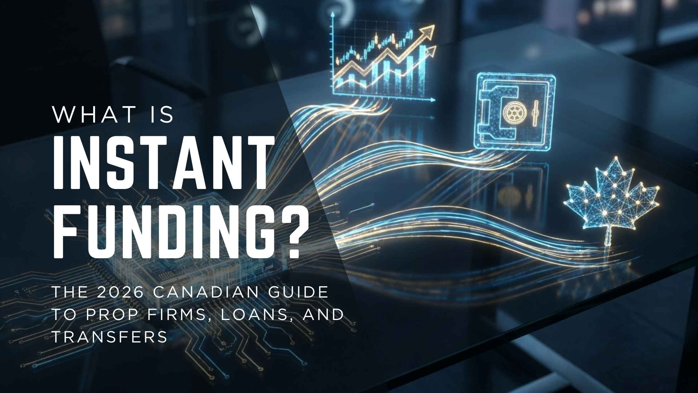 A high-speed digital financial hub representing the three main types of instant funding in Canada.